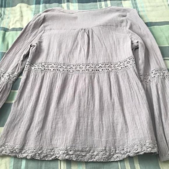 Long sleeve Purple cotton tunic - Picture 2 of 5